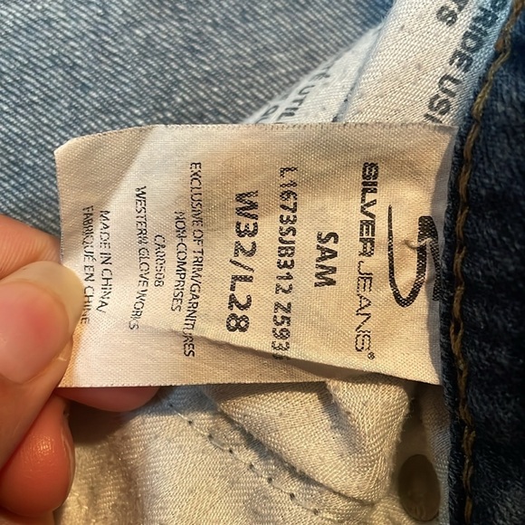 Silver Jeans Men Sam Ripped Blue Jean Size W32/L28 - Picture 4 of 8